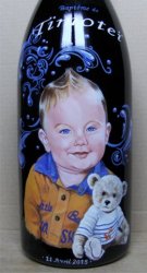 peinture sur bouteille bapteme Timotei