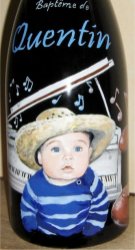 peinture sur bouteille Quentin