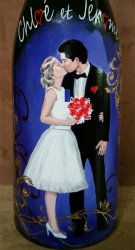 bouteille peinte mariage