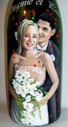 bouteille peinte mariage