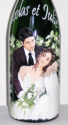bouteille peinte mariage